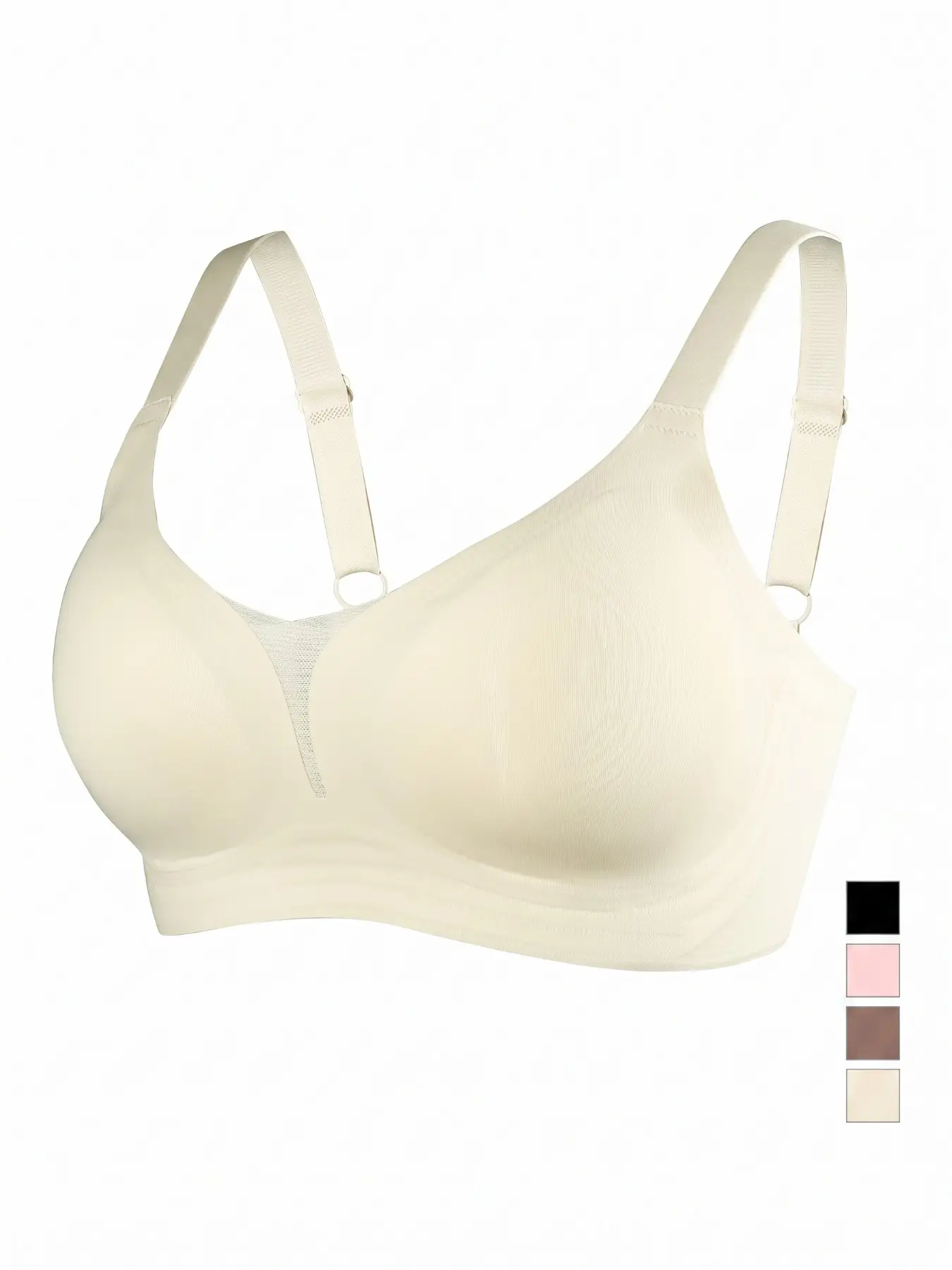 Women's Seamless Mesh Bra, Comfortable Soft Support Underwire-Free, V-Neck Design, Invisible Lingerie for Daily Wear, Versatile Bodysuit Top, Breathable Bralette