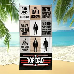 Father's Day Legendary Dad Exclusive Beach Towel, Soft Microfiber Absorbent Quick Dry, Sand Free Oversized, Perfect Gift for Dad's Summer Beach Vacations