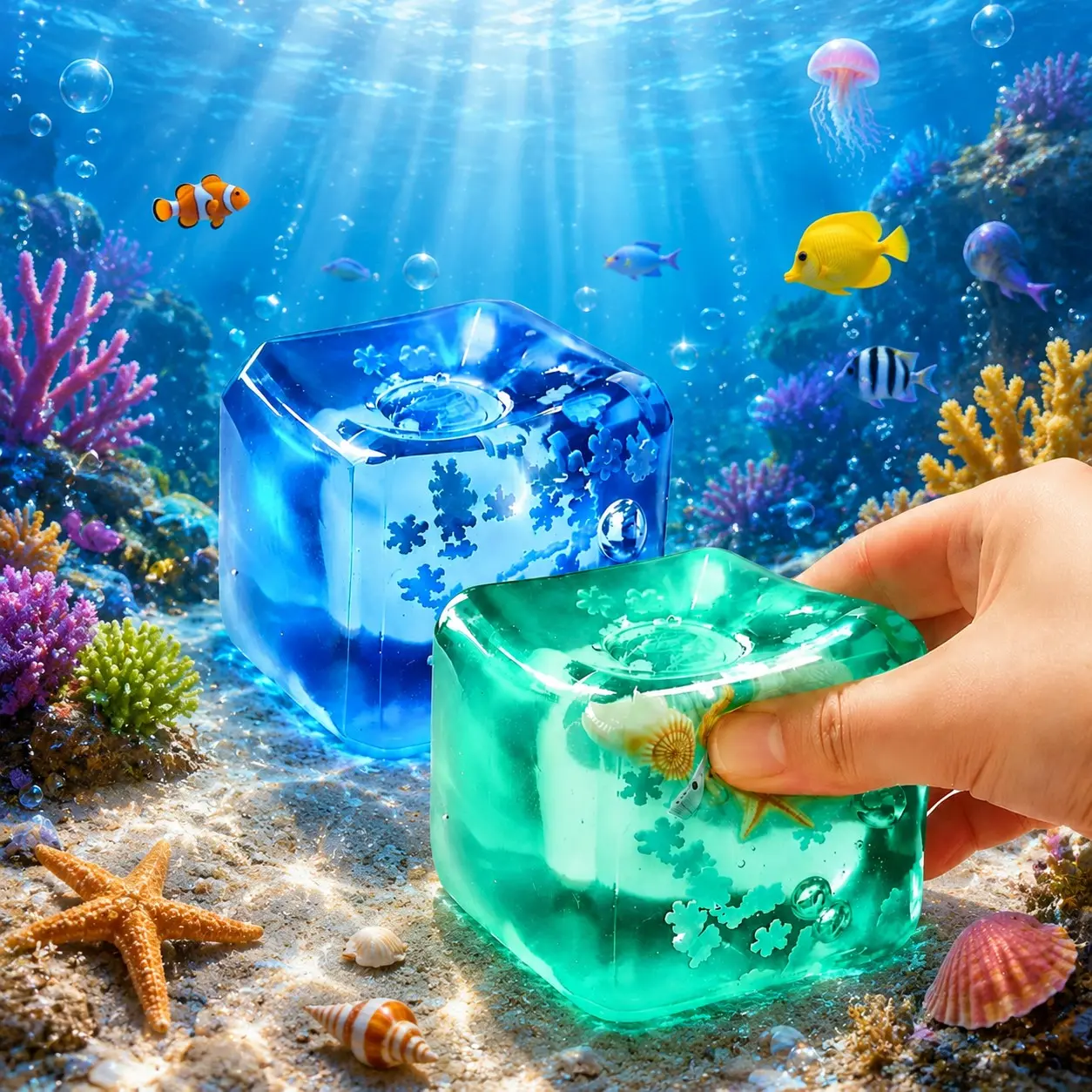 3D Stress Relief Cube Squeeze Toy - Soft Rubik's Fidget Squishy, Anxiety Relief Toy, Slow Rebound Sensory Cube, Viral Gift for Kids & Adults