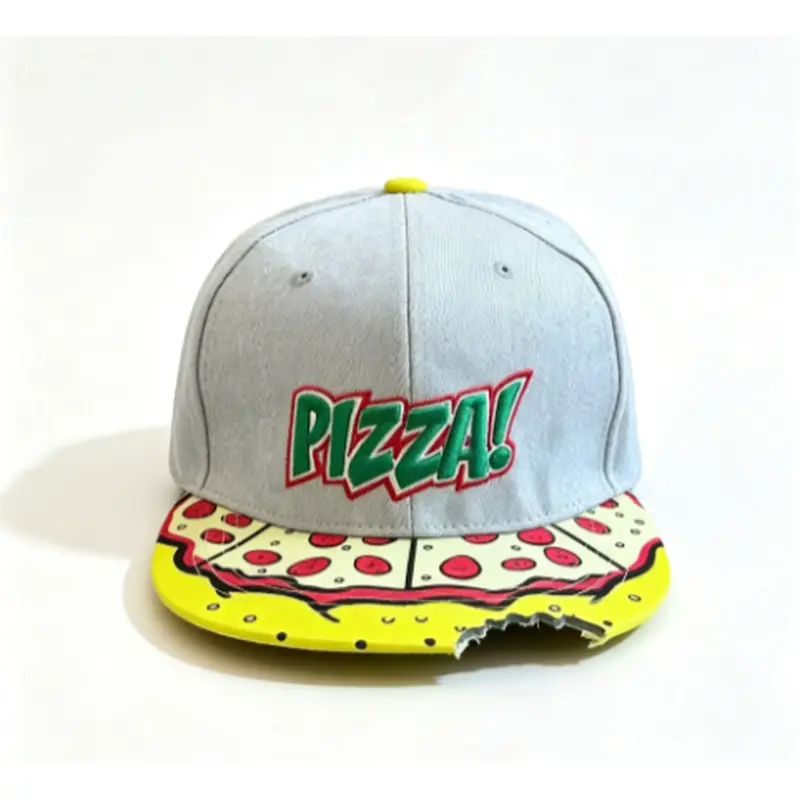 2026 Pizza Pattern Adjustable Snapback Hat – Funny Graphic Baseball Cap for Casual Streetwear