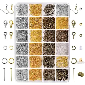 2880 count  Making Findings Supplies Kit with Open Jump Rings, Lobster Clasps, Crimp Beads, Screw Eye Pins,  Pins, Earing Hooks and Earing Backs