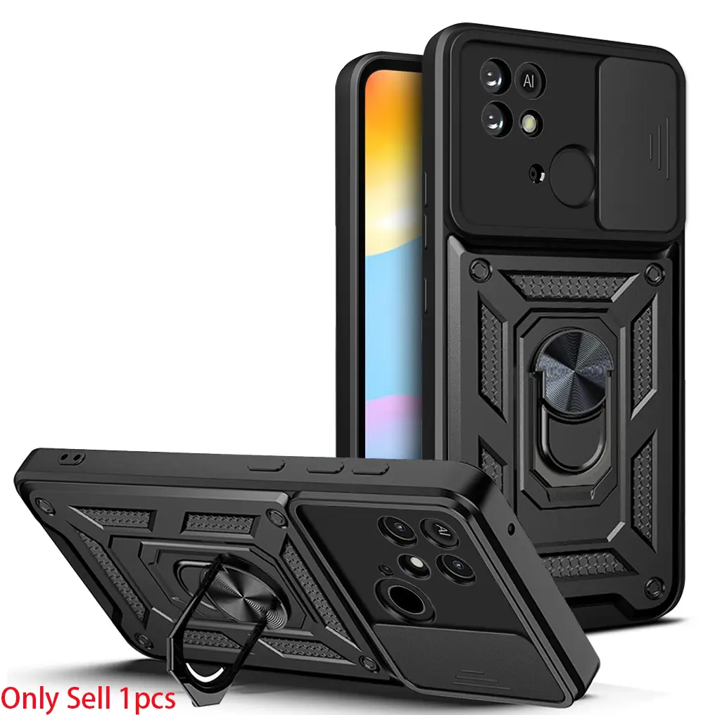 Case for Xiaomi Redmi 10C 4g Hard Shell, Protective Shockproof Anti-Drop, Magnetic Ring Stand, Camera Cover, Dust-Proof, Scratch-Resistant for Xiaomi Redmi 10C 4g Case