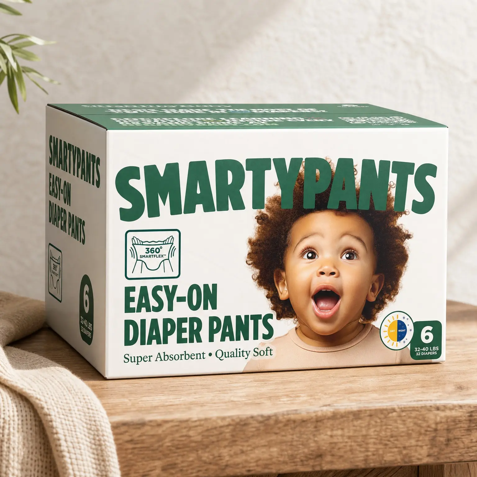 Non-Toxic Toddler Training Pants Diapers - Size 6, 32 Count | EWG Verified & Microbiome-Friendly, Plant-Derived Materials, 12-Hour Leak Protection, Easy Pull-On & Tear-Away Design, TCF(Gift)