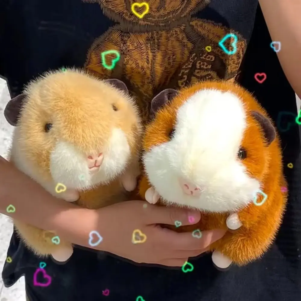 20CM Cute Guinea Pig Plush Toys Soft Adorable Stuffed Cartoon Simulation Animal Doll Lifelike Mouse Rats Toy Furry Pillow Home Decor Children's Easter Birthday Gift, Soft Cuddly Gift