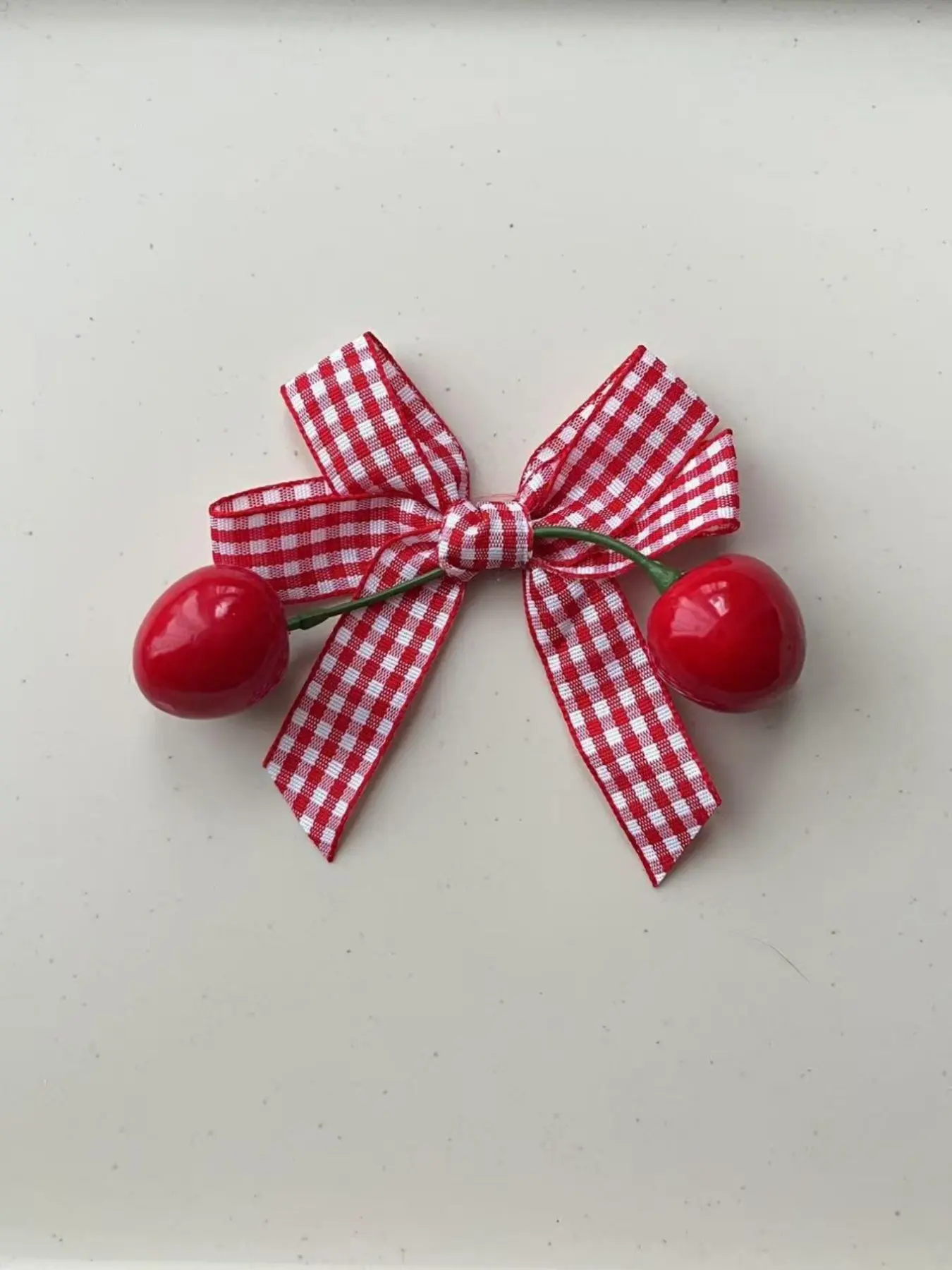 2 Cute Cherry Bow Hair Clips, Sweet Style Hair Accessories, Ideal for Daily Use, Perfect Gift Choice, Adorable Hair Jewelry