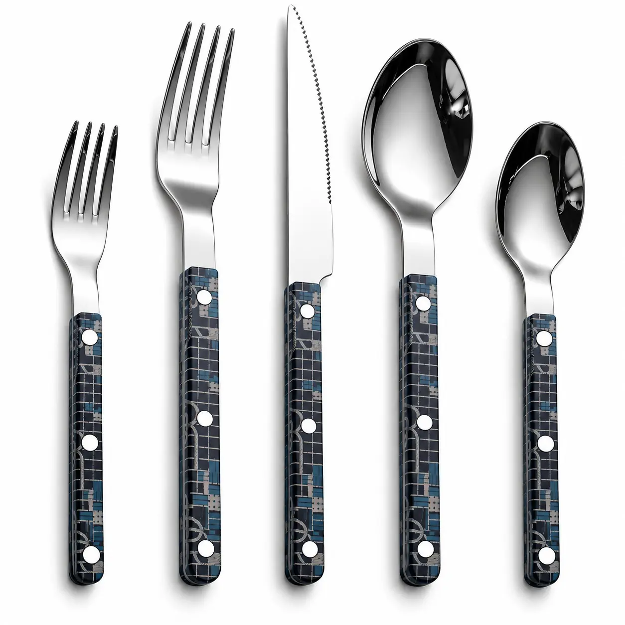 5pcs/20pcs Silverware Set, Stainless Steel Flatware with Handle, Includes Fork, Knife, Spoon, Mirror Polished, Service for 1 Person