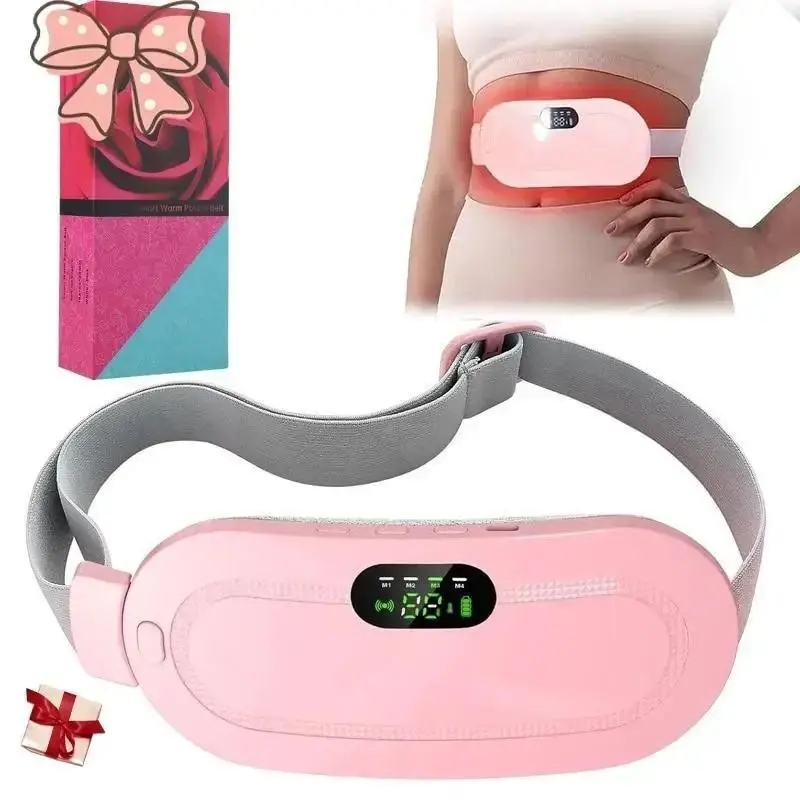 Menstrual Heating Pad Belt, Cordless Electric Waist Belt, Warming Abdominal Massager with Vibration