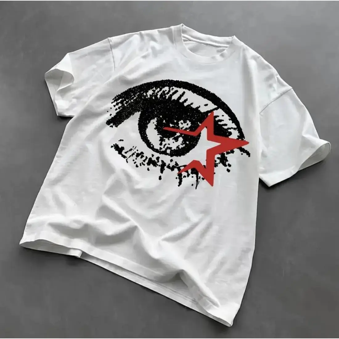 Big Eye T-Shirt, Gifts Shirt, Unisex Vintage Graphic Tees Gothic Grunge Y2k Emo Scene Amity Affliction Style Clothes Men Women Streetwear