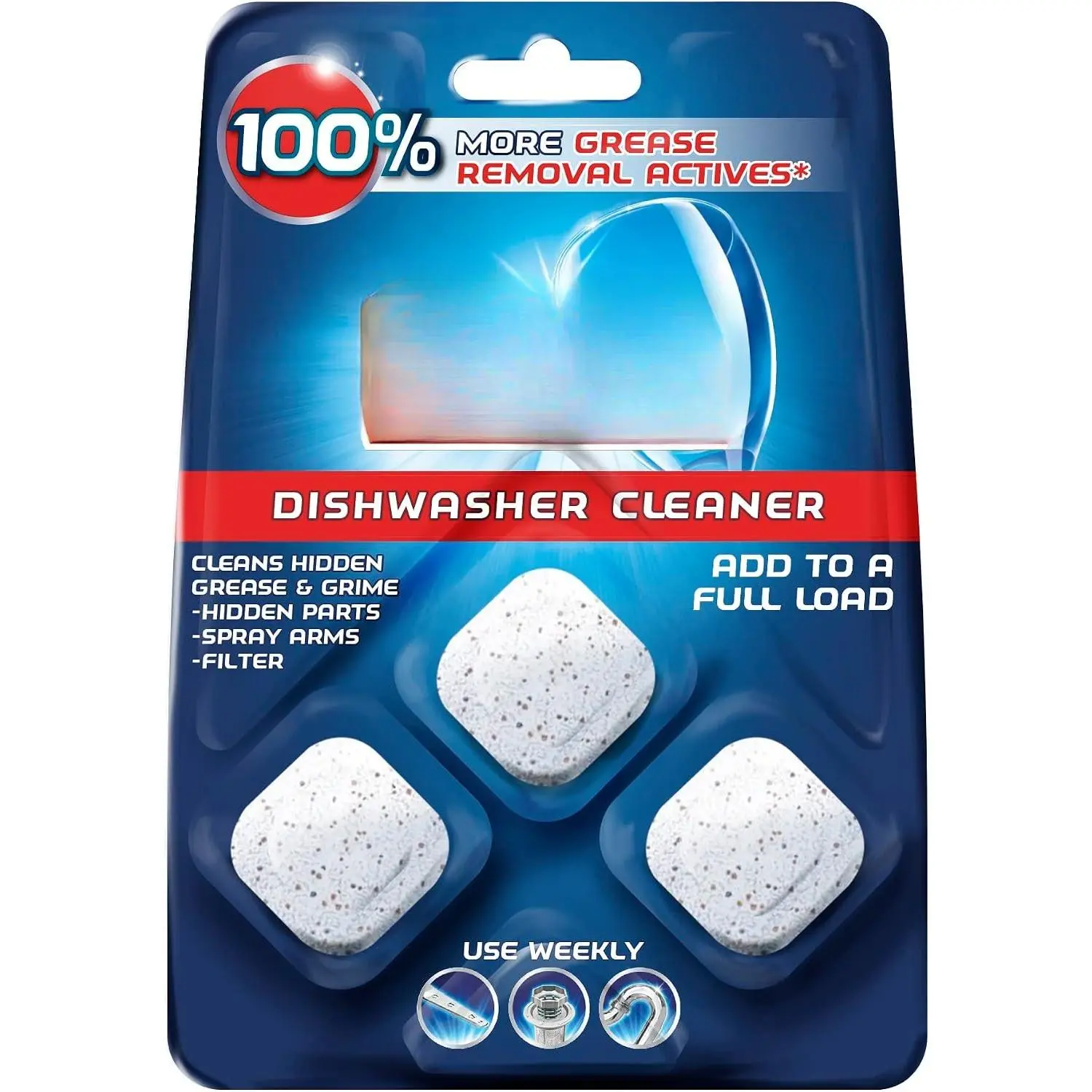In-Wash Dishwasher Cleaner: Clean   and Grime, 3 ct