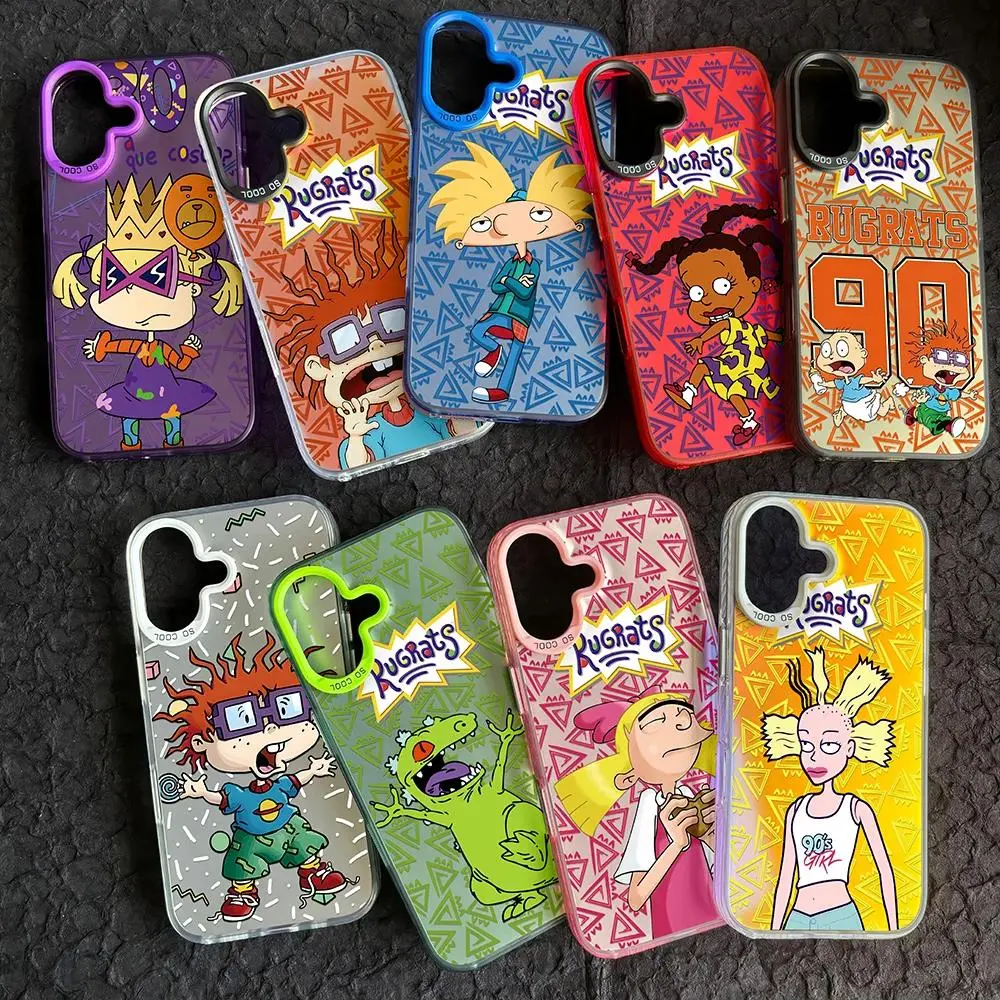 Cartoon R-Rugrats Dinosaur Phone Case for IPhone 17 16e 16 15 14 13 12 11 Pro Max Air Plus Anti Fall Matte Cover Christmas Gift