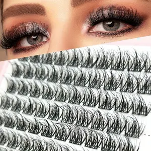 100 Pcs Fluffy 3D Lash Clusters, 13mm Natural Length, Self-Application False Eyelashes, DIY Makeup Tool, Airy Look