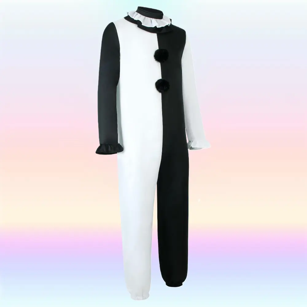 Terrifier 2 Art The Clown Cosplay Clothes, Thick Fabric Loose Costume with Matching Pieces for Halloween, Stage Performance Party Supplies