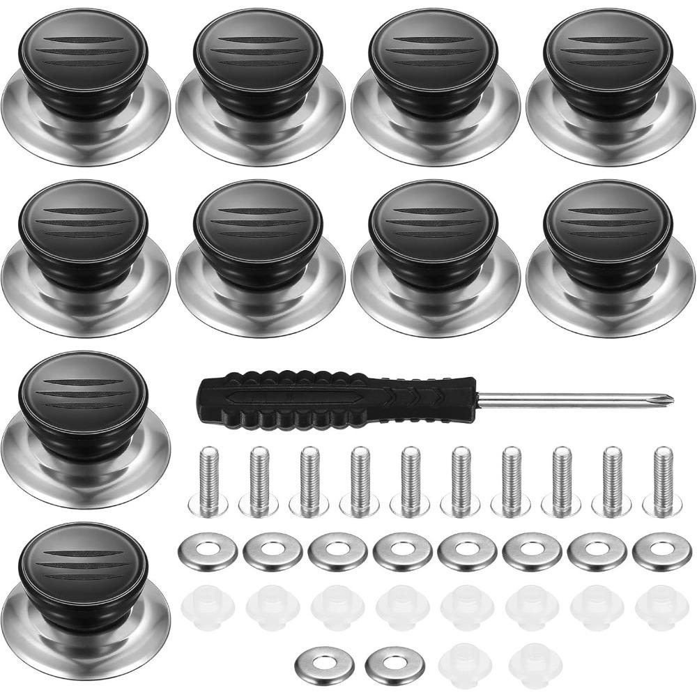 Pot Lid Knobs, 10 Pieces Replacement Pot Lid Top Knobs, Kitchen Cookware Lid Replacement Knobs, Universal Pot Lid Grip, Pot Lid Knob Handle, Suitable For Casserole,Glass Pot Lid Knobs