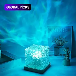 LED Water Ripple Aurora Projector Night Light, Decorative Lights, Crystal-Style USB-Powered Lamp with 16 Color Modes for Bedroom, Living Room, and Home Decor #GLOBAL PICKS