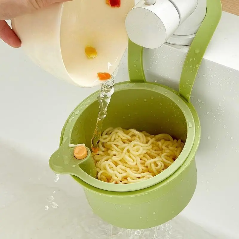 Faucet Hanging Kitchen Sink Drain Basket Strainer Colander with Press Automatic Dumping & Removable Bottom Odorproof Food Waste Catcher for Vegetable Fruit Easy Install Modern Design for Home Kitchen, Household Kitchen Supplies