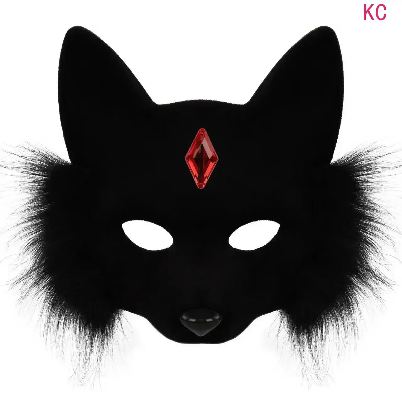 Half Face Fox Animal Cosplay Mask, Spooky Decorative Costume Prop For Themed Makeup Parties And Various Themed Event Styling