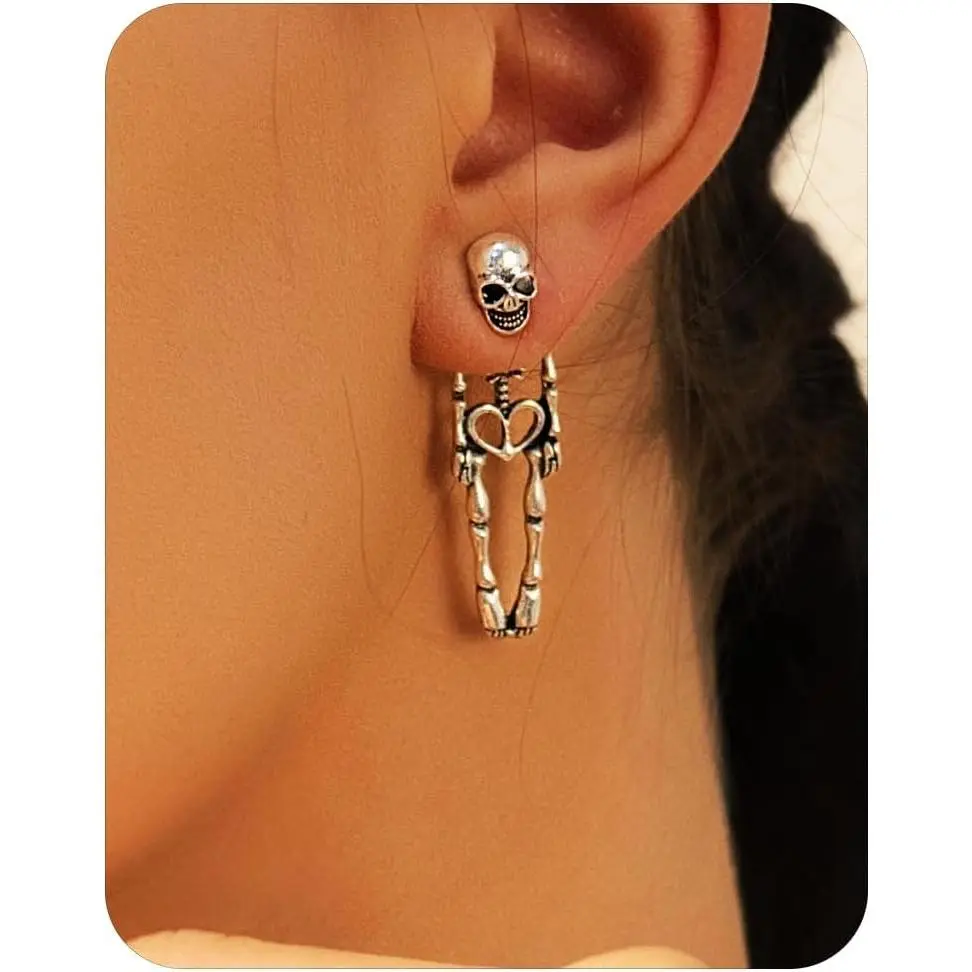 Halloween Earrings Skeleton Skull Dangle BOO   Tassel Terror  Earrings