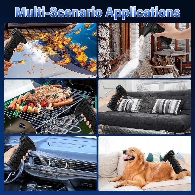 Powerful Turbo Fan, Mini Portable Jet Fan, Jet Fan 130,000 RPM High Speed Spinning, Type-C Rechargeable Clear Fan for Cars, Computers, Keyboards and Lenses Handheld Fan Bladeless Tower Fan