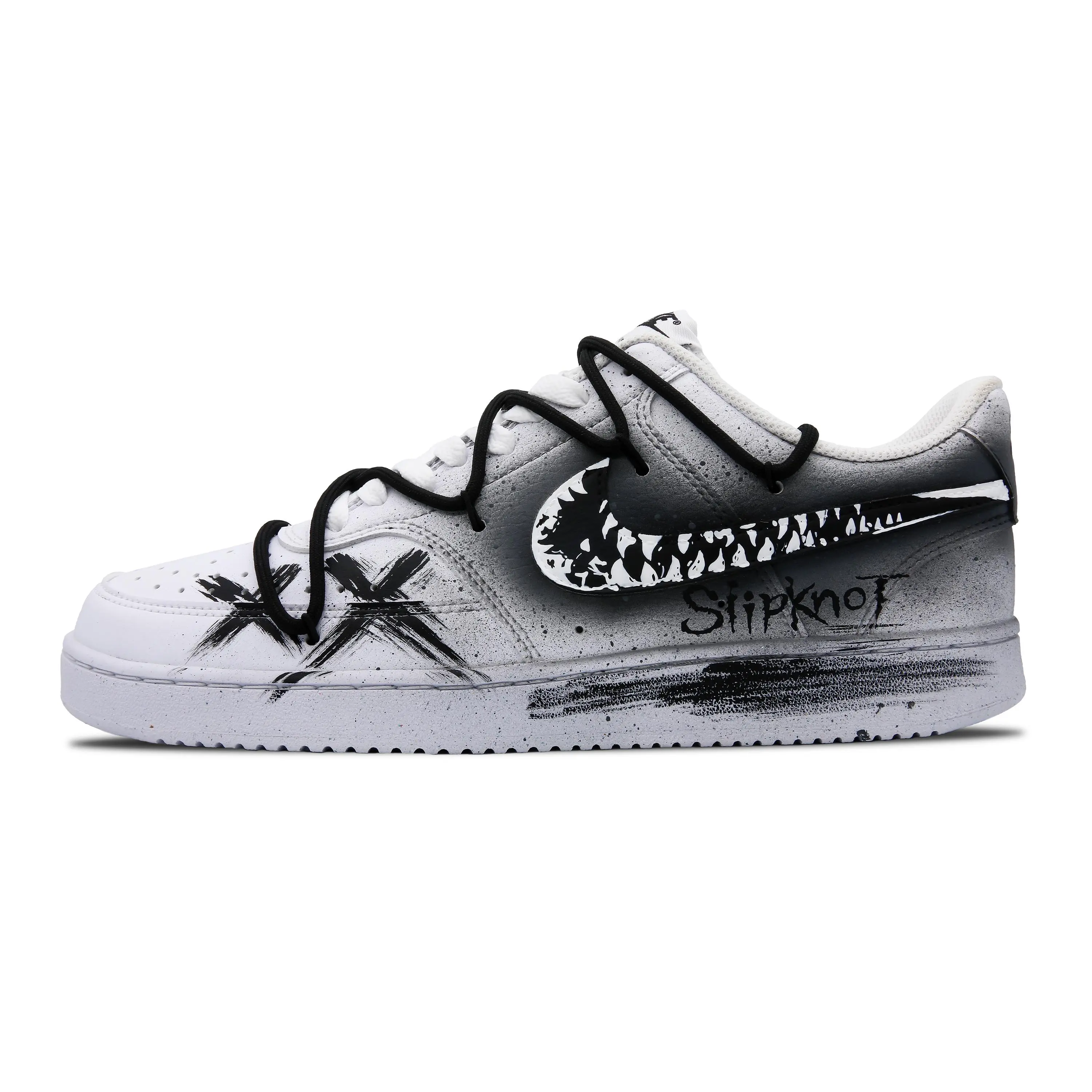 Nike Court Vision 1 Low Custom Sneakers for Men and Women: Dark Werewolf Design, Graffiti Style, Slip-Resistant, Cushioned, Lightweight, Durable Verifiable, with credentials and supporting global authentication
