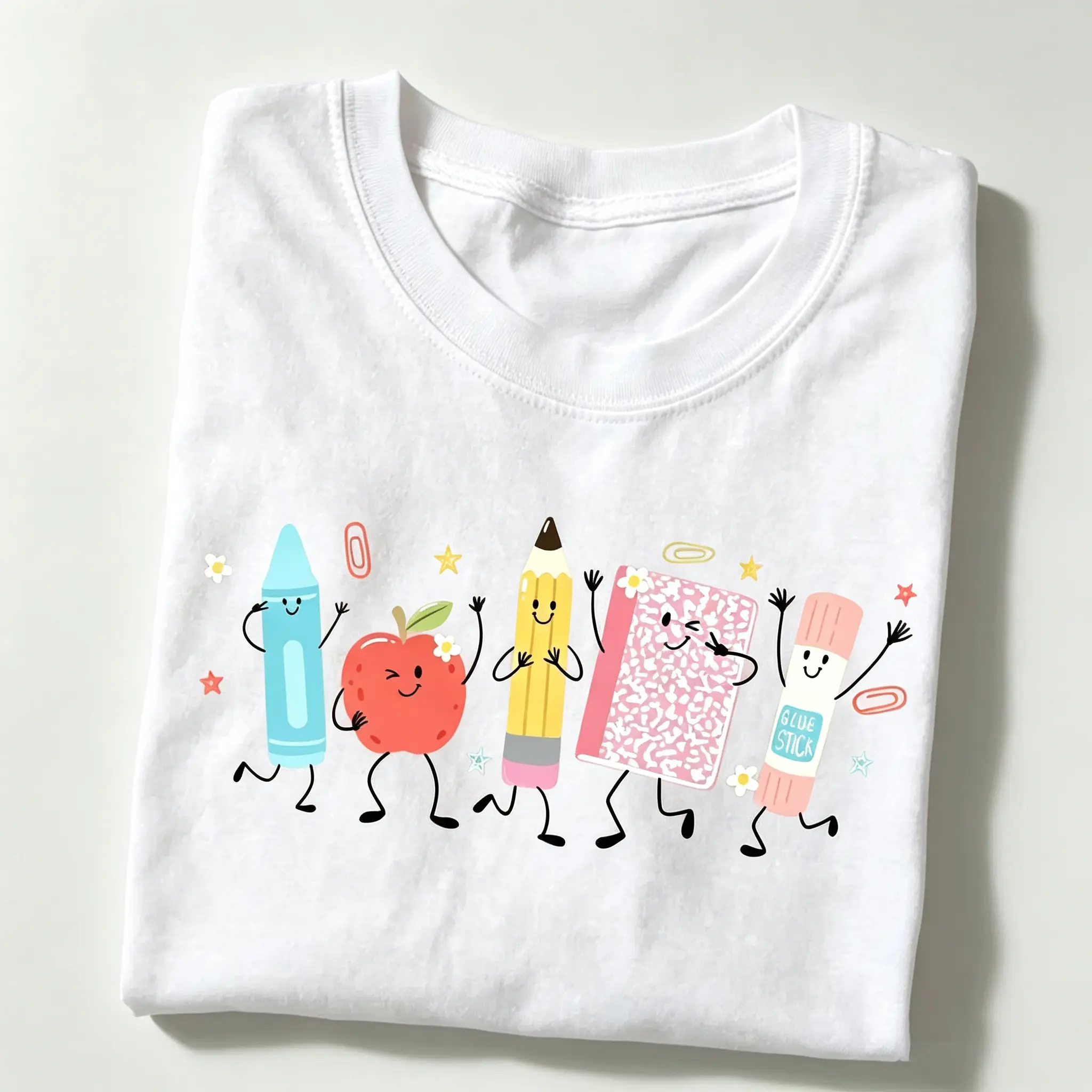 Graphic Teacher T Shirts in Soft Cotton Twill, Fitted Unisex Shortsleeve with Digital Print, Cute Back to School Gift, Clothes, Double-Check Sizes