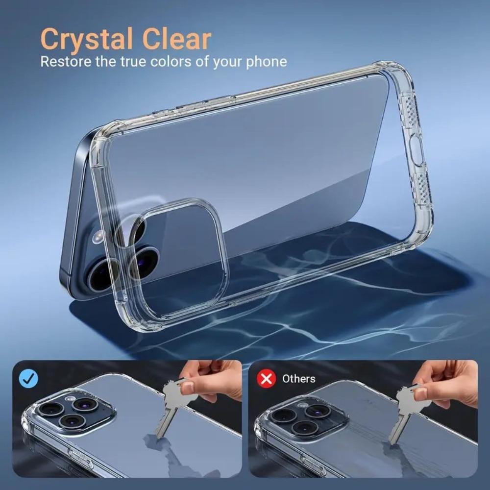 Clear Phone Case with 2 Screen Protector & 2 Camera Lens Protector, 5 Counts/set Cellphone Protective Cover, Phone Accessory Compatible With iPhone 11 12 13 14 15 Plus Pro Max iPhone 16 Series Smartphone