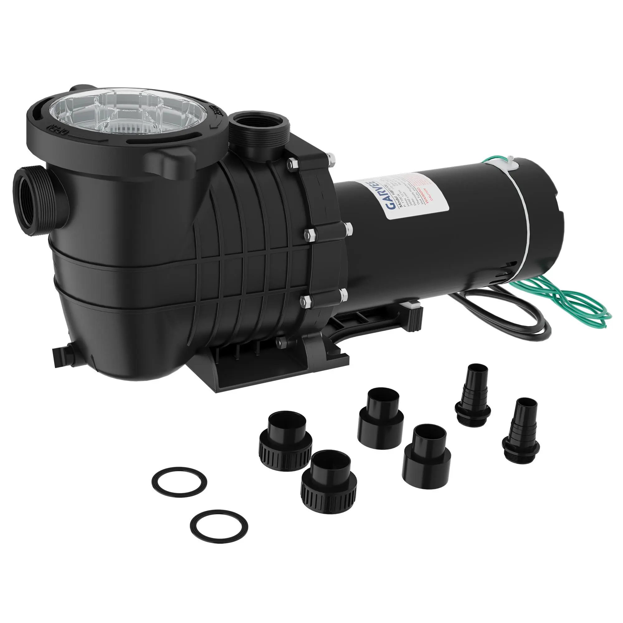 High Current 2.0 HP Pool Pump - 1500W Self-Priming Circulation Pump with Strainer Basket - Single Power 110-120V - Above/In-Ground Pool Filtration System Replacement
