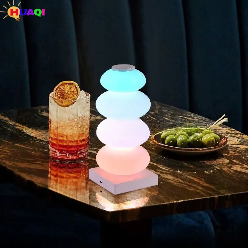 Modern Minimalist Macaron Atmosphere Lamp, Decorative Atmosphere Light, Candy Decor Rainbow Night Light, Room LED Desk Lamp, RGB String Lantern, Led Lighting, Minimalist Design, Ambient Vibe Lights, Ambient Glow Light