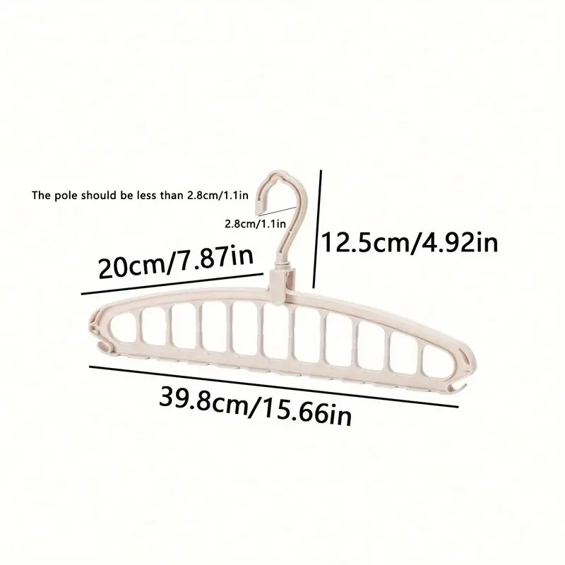 Rotatable Folding Clothes Hanger, 2 Count Modern Space-Saving Large-Capacity Rotating Clothes Hanger for Wardrobe & Dormitory, Bedroom Organizer Accessories, Household Items, Space Saving Hangers, Plastic Hangers, Storage Hangers Prop Tool
