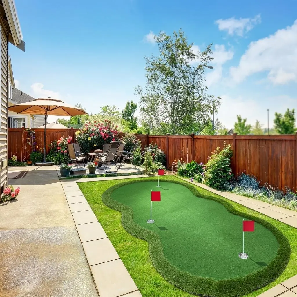 ⛳ Turning your living room into a green. 10x5ft Golf Putting Mat – Dual-Turf, Heavy Duty, 3 Holes & Flags – Perfect for Swing Practice, Indoor Training or Putting Party! ✨