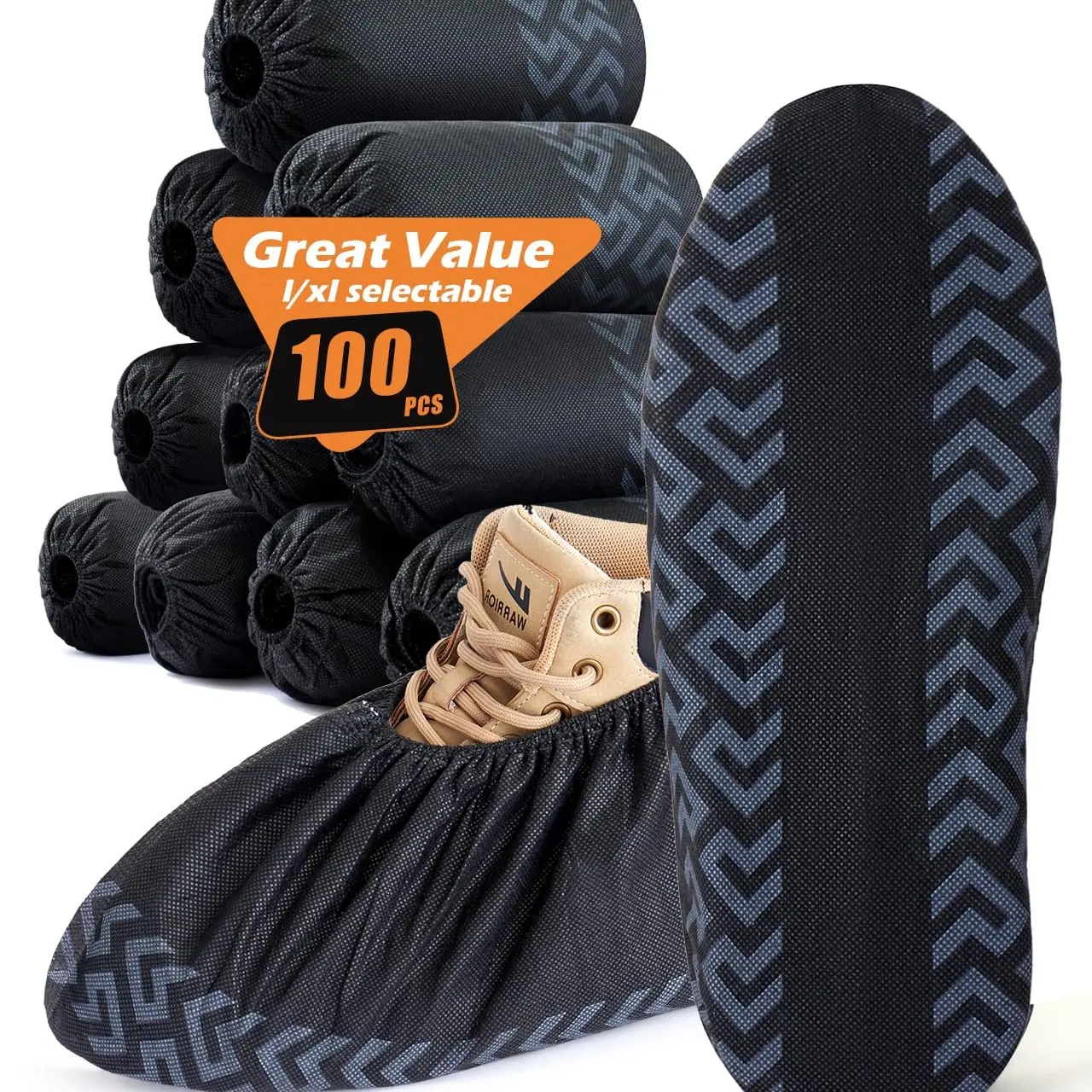 100 Pcs Non-Woven Shoe Covers, Thickened Breathable Durable, Anti-Slip Design, Ideal for Home Office Clean Rooms, Disposable Hygienic Household Items