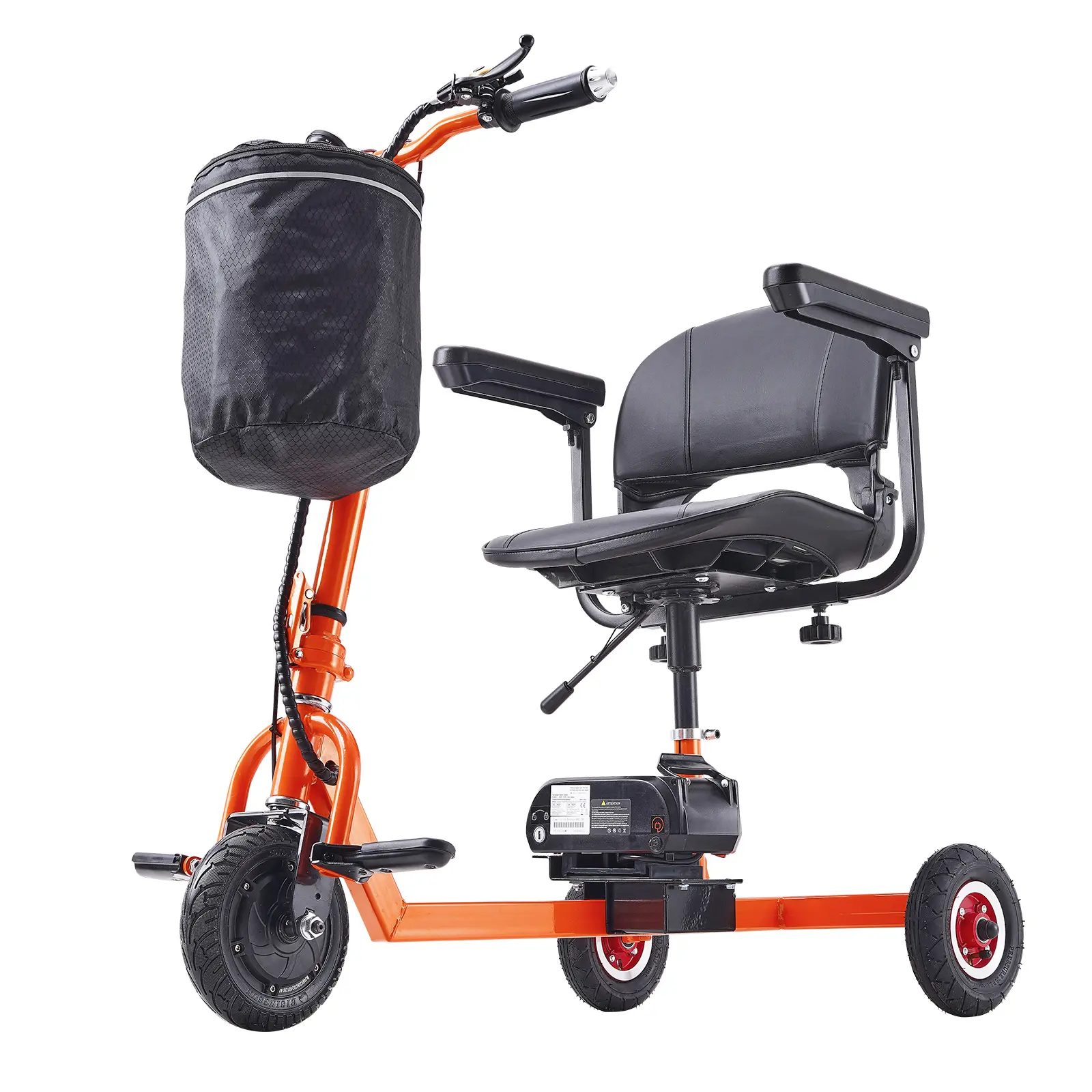 Foldable 3 Wheel Mobility Scooter for Seniors, Portable Electric Powered Mobility Scooter with 12 Mile Long Range, All Terrain Travel Wheelchair with 48V Lithium-ion Battery, Max Support 330LBS