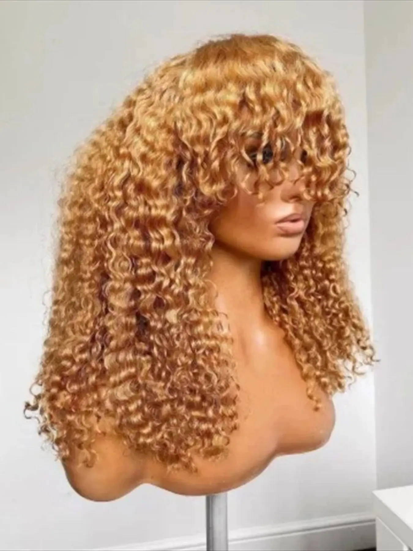 13x4x1 Lace Front Wig, Soft No-Adhesive Wavy Bangs, 26 Inches Long, 180% Density, Heat Resistant Fiber, Daily Use, Premium Synthetic Wigs