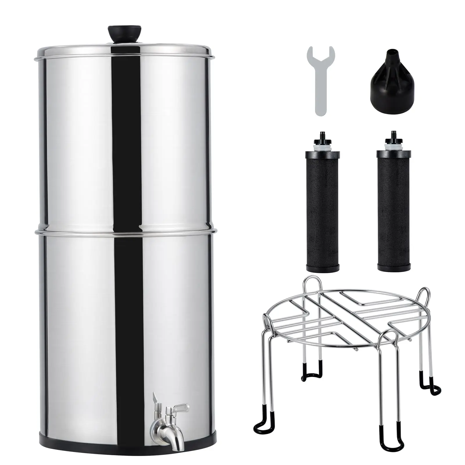 GARVEE2.25G Stainless-Steel Gravity Water Filter System for Camping/Home - Basic Version