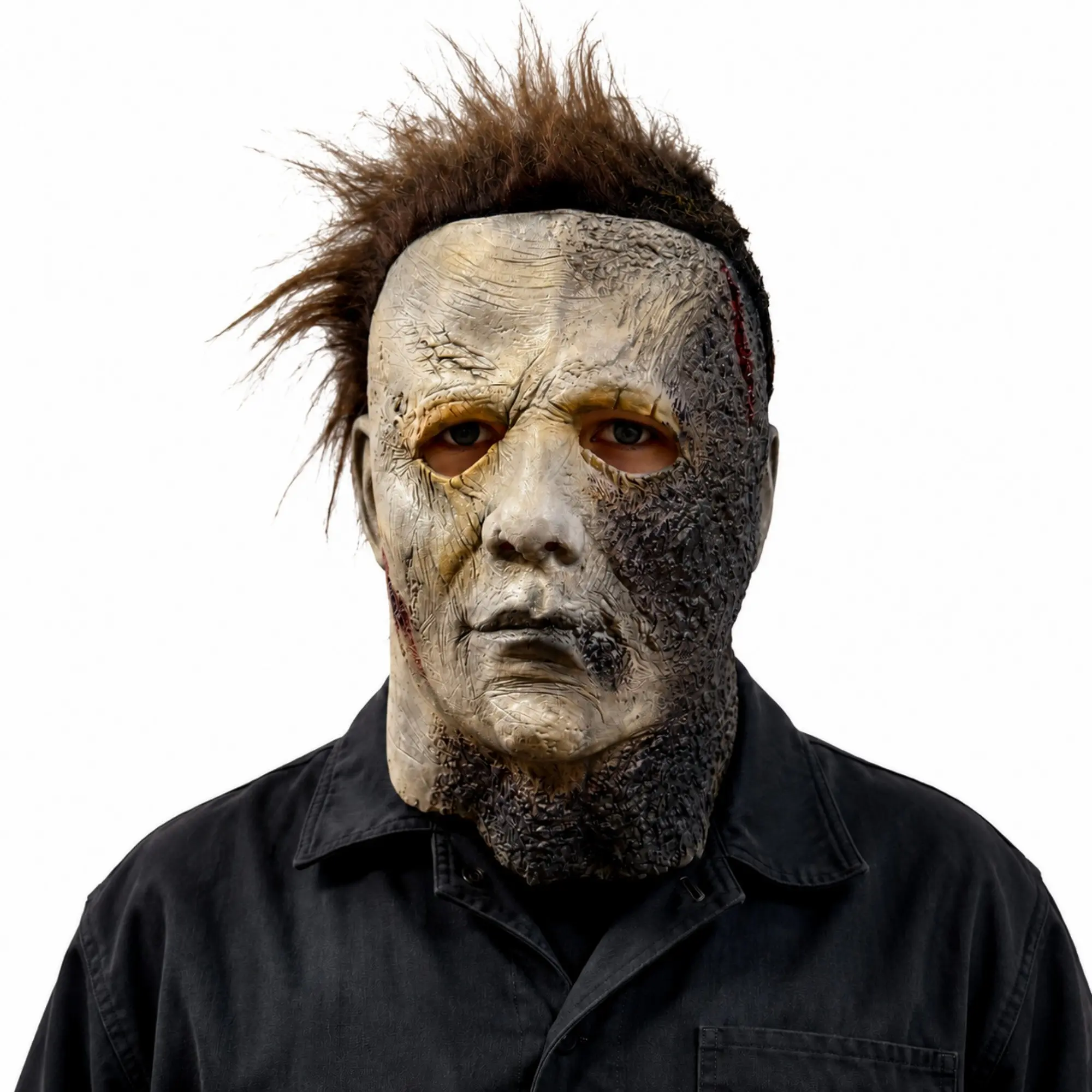 Burned Michael Myers Mask, Halloween Kills Horror Slasher Headgear, Scary Movie Character Cosplay Latex Mask, Adult Halloween Party Costume Prop