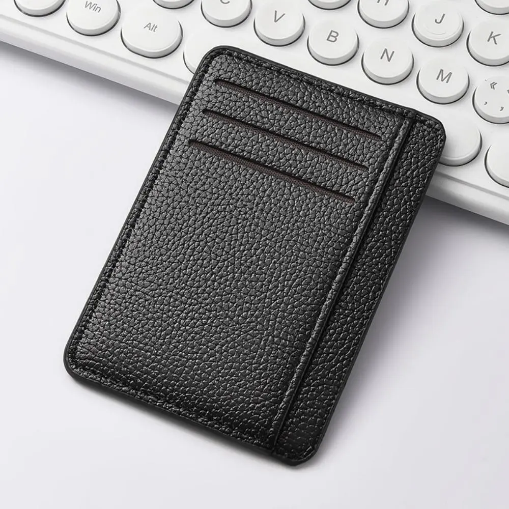 Men's Ultra-Thin Minimalist Front Pocket Wallet - RFID Blocking Pebbled Synthetic Leather Credit Card Holder, Portable Business Daily Carry Purse for Work