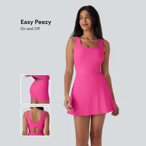 Halara SoftlyZero™ Airy U Neck 2-in-1 Pocket Mini Cool Touch Dance Active Dress-Easy Peezy