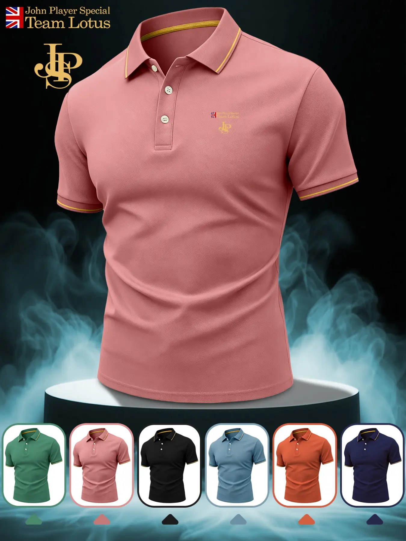 New arrival minimalist letter print men's POLO shirt, fashionable quick-dry breathable fabric golf POLO shirt, polo shirt, versatile for business, sports, and home, extremely high quality and easy to care for.