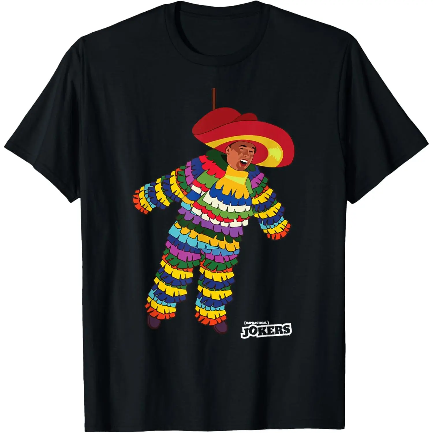 Men's Impractical Jokers Comfy Shortsleeve Tshirt - Combed Cotton Round Neck Menswear with Rainbow Pinata Graphic, Anti-Fade Ink, S-5XL, Baggy Oversized Fringe, Cargo-Inspired Fan Gift for Watch Parties