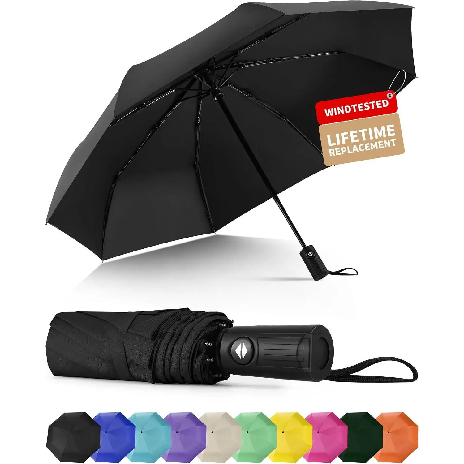 Windproof Travel Umbrella, Automatic Umbrellas for Rain, Portable & Compact Umbrellas for Backpack,  UV for Protection, Folding Small Sun Umbrella for , Walking
