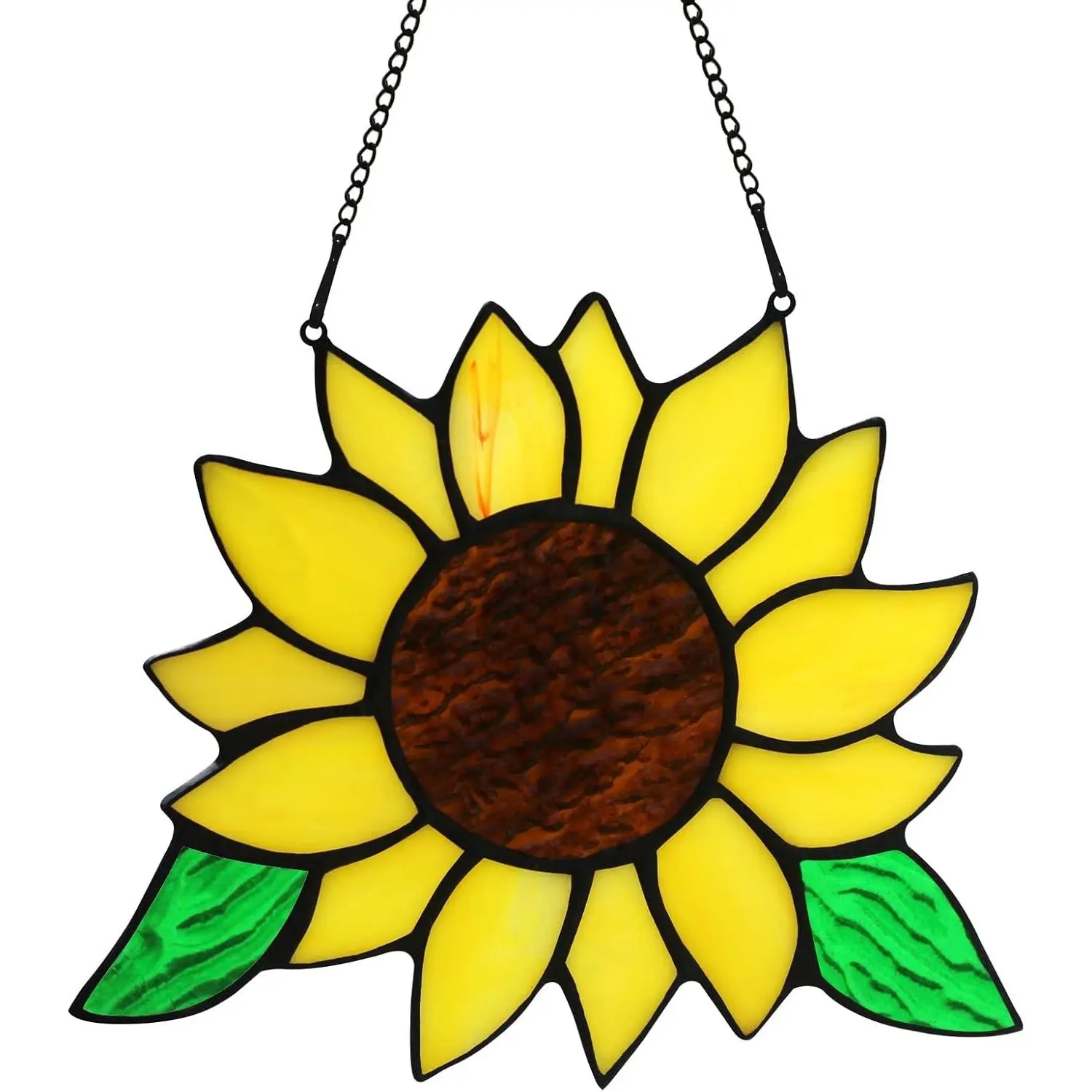 Sunflower Stained Glass Window Hanging,Sunflowers Suncatcher Gifts | Sunflowers Gifts Stained Glass Window Hanging,Handmade Sunflower Suncatcher for Window, Sunflower Gifts for Women,Grandmother