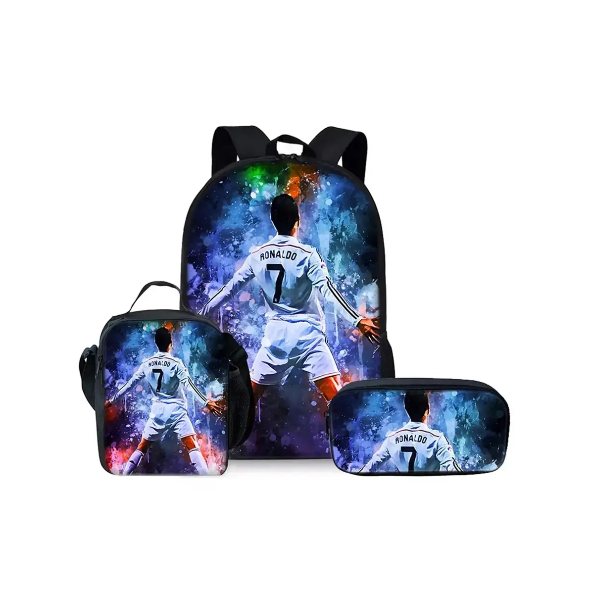 Soccer Backpack Set for Boys Kids, Football Sports Backpack with Lunch Bag & Pencil Case, Soccer Fan School Bag, Athletic Travel Backpack for Students, Back to School Supplies, Youth Soccer Gift, Sports Team Style Backpack for School, Outdoor Activities &