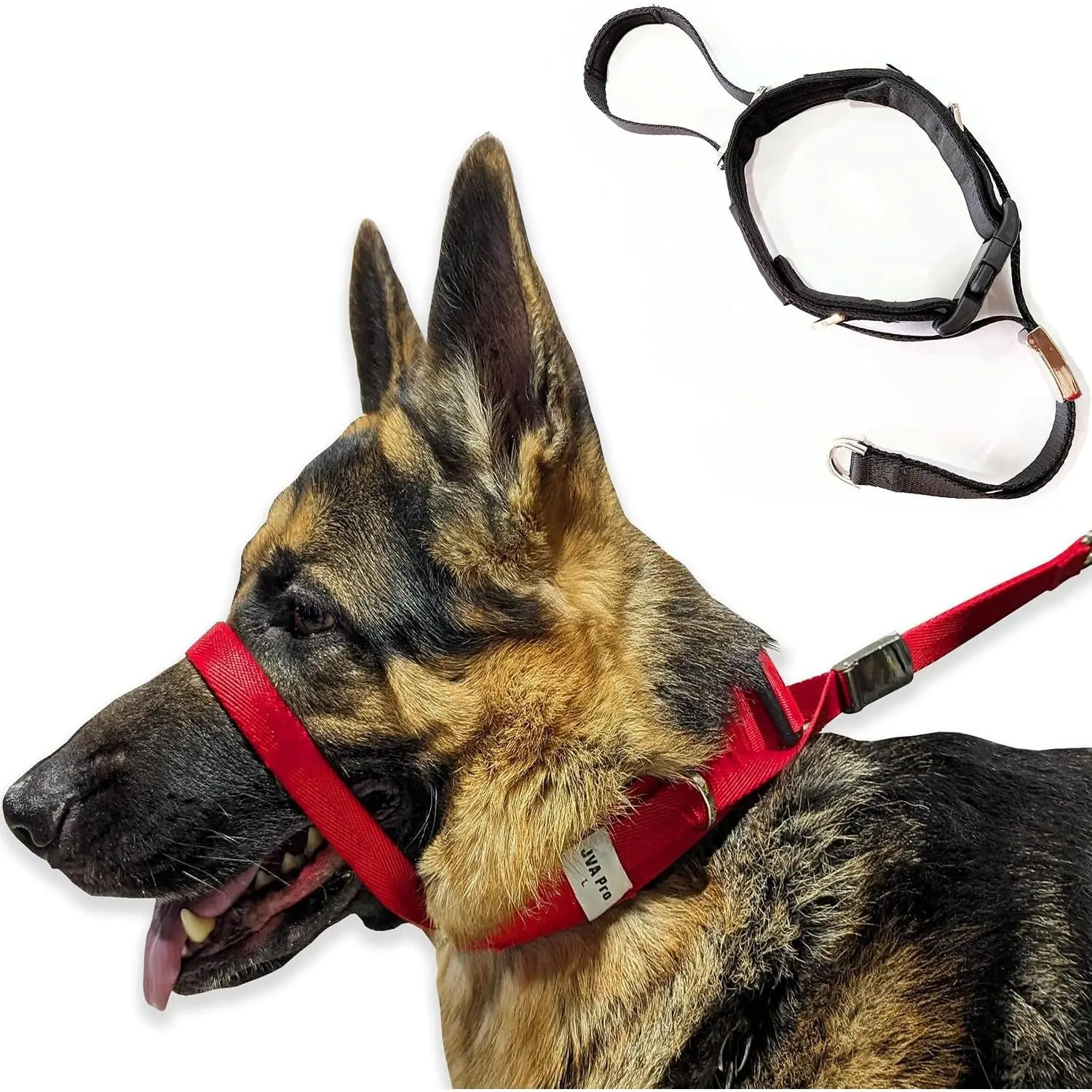 Dog Headcollar for Pulling & Reactive Dogs – No-Pull Training Collar with Behind-Head Leash Hook for Peaceful Walks, Instantly Stops Pulling Without Choking or Pinching (Red, L)