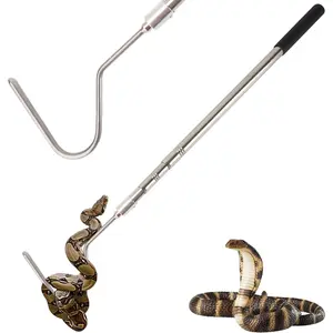 Snake Hook Heavy Duty Snake Grabber Tool with 42 Inch Extensible Stainless Steel Snake Tongs for Rattlesnake Copperhead Ball Python Cobra Corn Rosy Boas