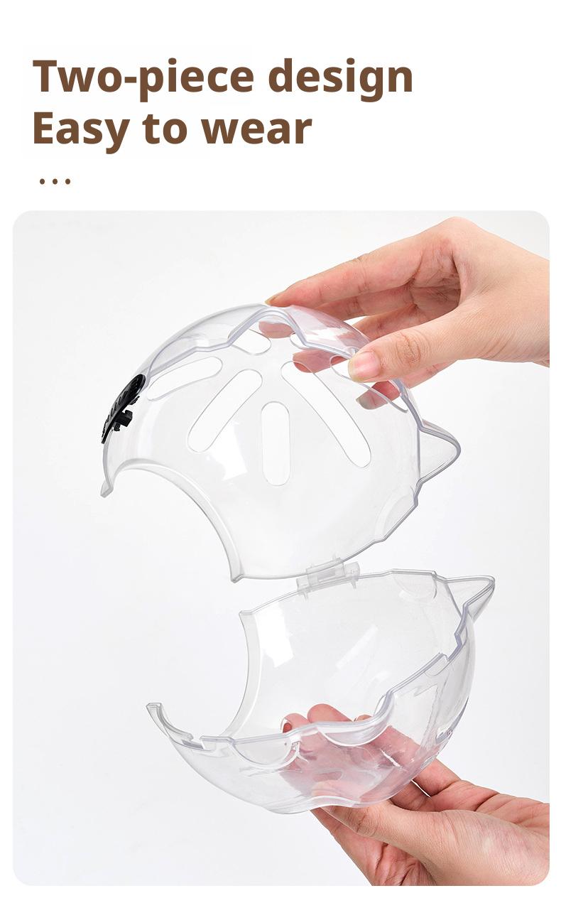 PetBoba Transparent Cat Space Head Cover Elizabeth Collar, Anti-Bite Anti-Scratch Anti-Licking Anti-Fighting Pet Protective Headgear for Bathing & Nail Trimming