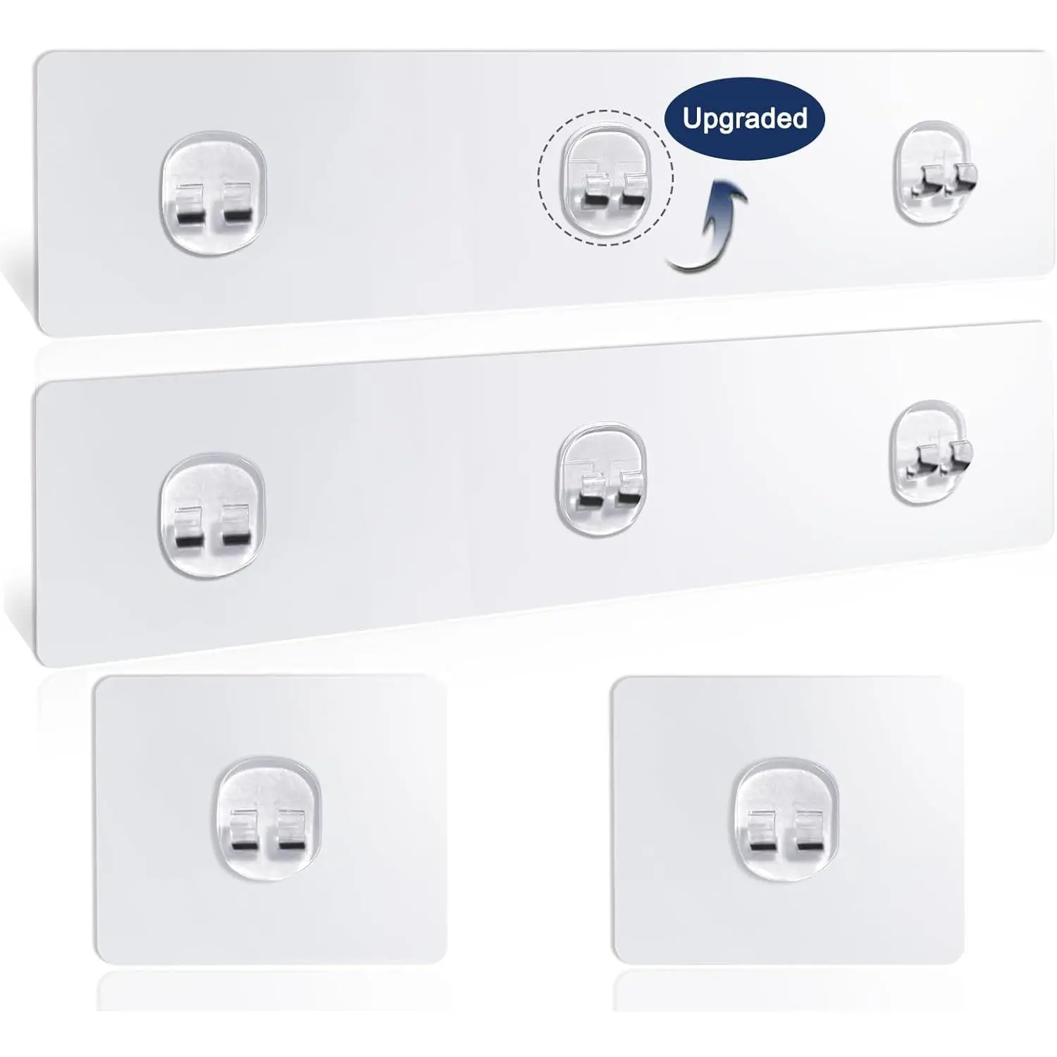 Shower  Adhesive , 4 Pack  Adhesive Shower Hooks | Waterpro Shower Adhesive Strips, No Drilling, For Corner Shelf Baskets, Bathroom Storage Shelves and Kitchen Racks