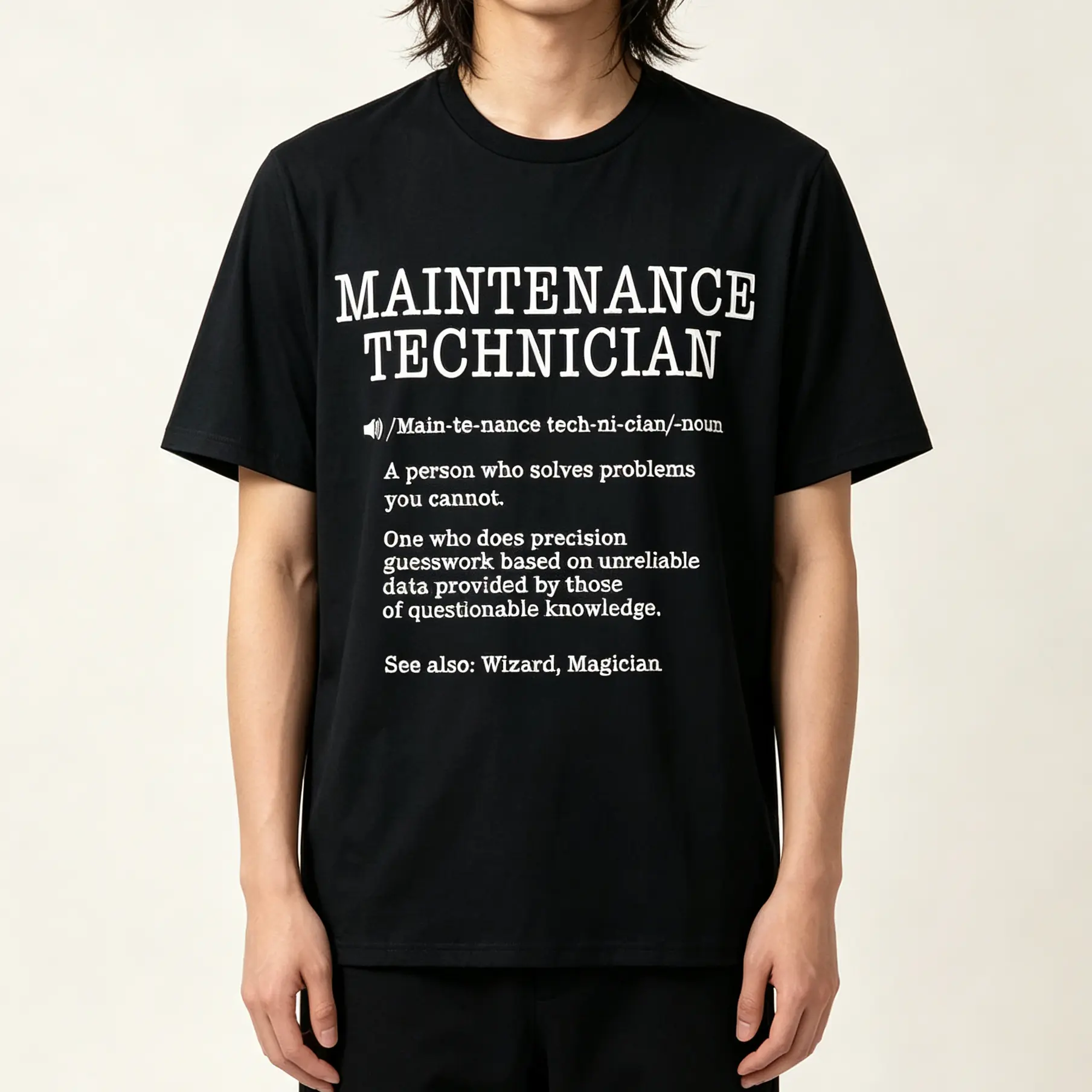 Men's 100% Cotton Short Sleeve Casual Fit T-Shirt Tops - Basic, Foldable, Maintenance Technician Repair Worker Tee, Soft Breathable Round Neck, Handyman & Tools Graphic Print, Unisex Machine Washable Workwear Gift, Chinese New Year/Children's Day Option,