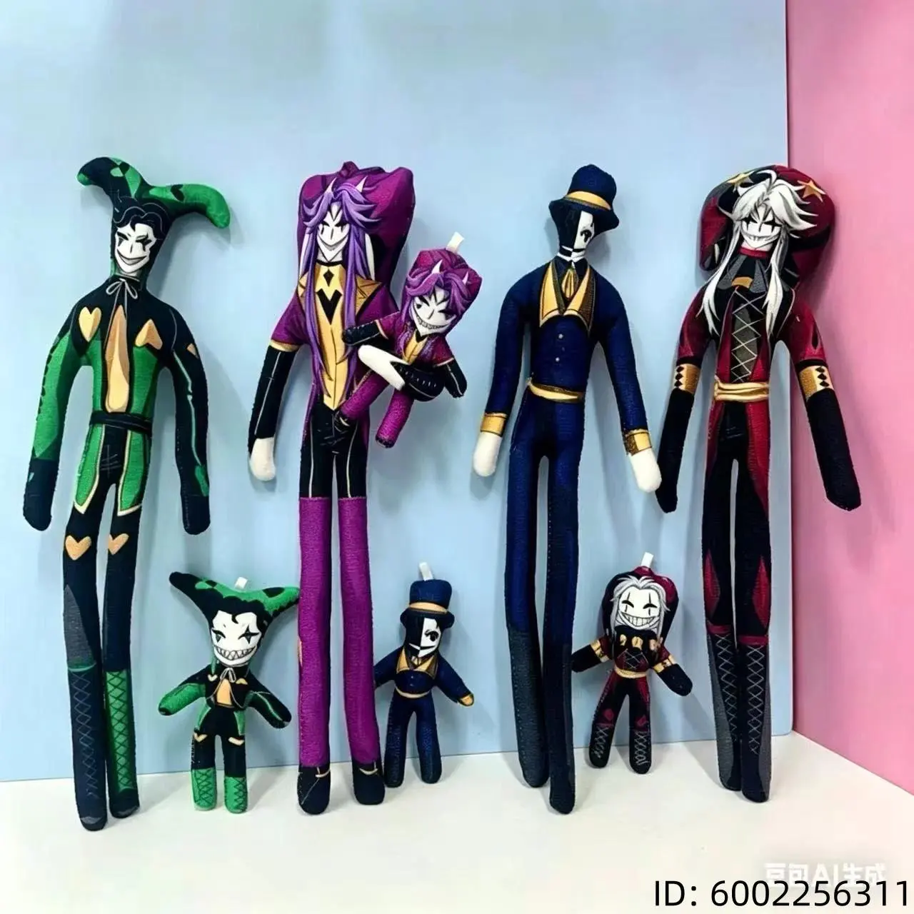 Hot Game The Freak Circus Pierrot Harlequin Jester Cosplay Doll Plush Stuffed Twistable Abstract Clown Doll Party Halloween Prop