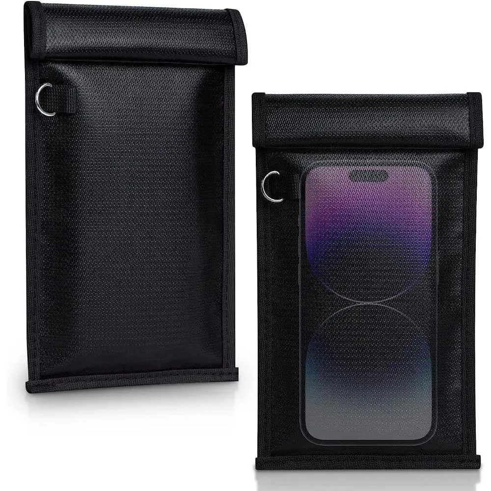 2-Pack Military Grade Fireproof Waterproof Dustproof Faraday Bags for Cell Phones & Car Keys, RFID GPS WIFI NFC Signal Blocking Pouches, Privacy Shield for Daily Travel Home Organization, Cell Phone & Car Keys