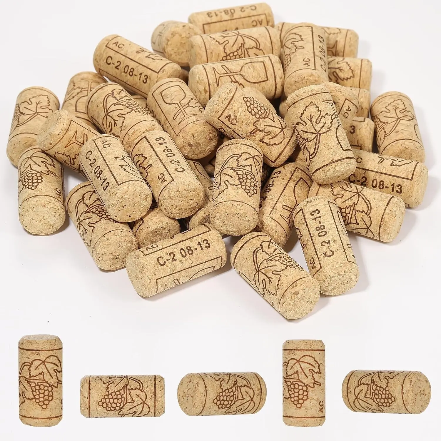 20 Pack #8 Straight Soft Wood Wine Corks Leakproof Bottle Stoppers for Beer Wine Bottles Crafting Decor DIY Arts