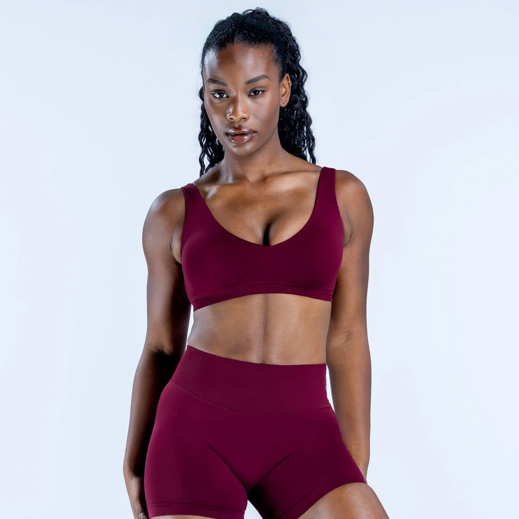 DF Seamless Pullover Sports Bra Tank Top - High-Elastic U-Back, Sweat-Absorbing, Breathable, Tight Fit, Multi-Size, Suitable for Outdoor Running, Fitness, Tank Tops